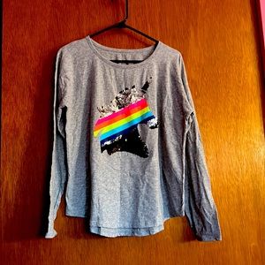 Justice long sleeve unicorn shirt